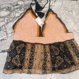 American Eagle Women’s XS Crochet Halter Top Bohemian Boho NEW